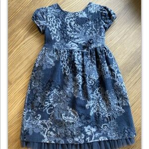 ELSY Girls Grey Wool Flower Dress Size 7